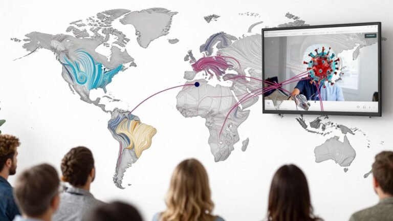 Viral video impacts global politics, world map connections.