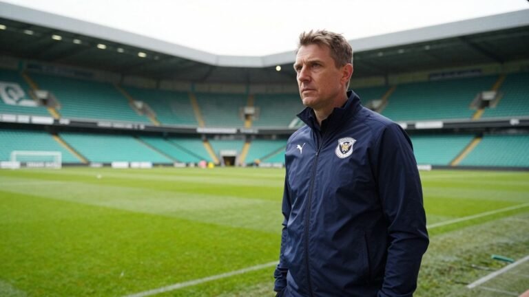 Manager Stephen Robinson on the pitch, ready for the season.