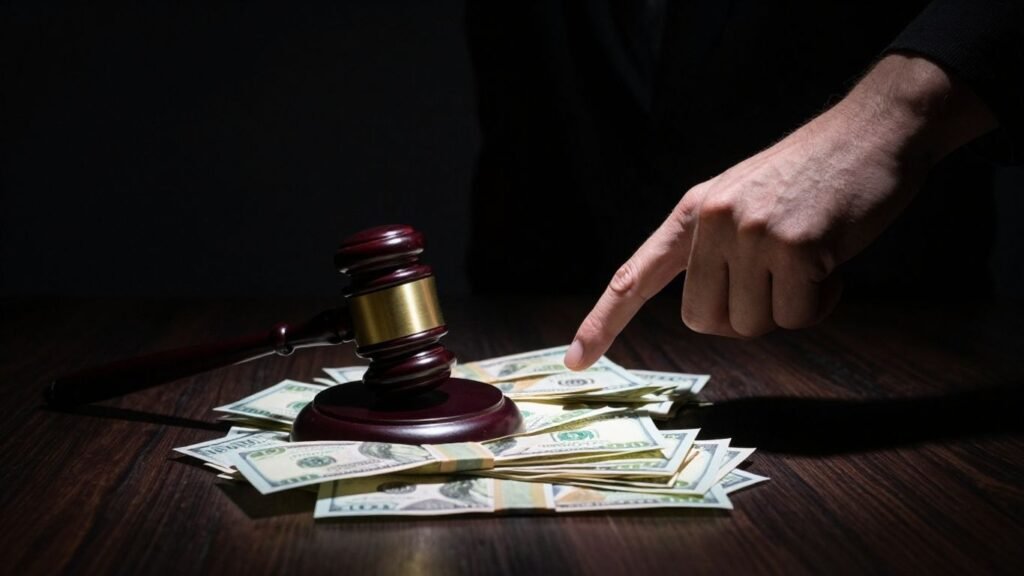 Gavel striking money, fraud identified by task force.