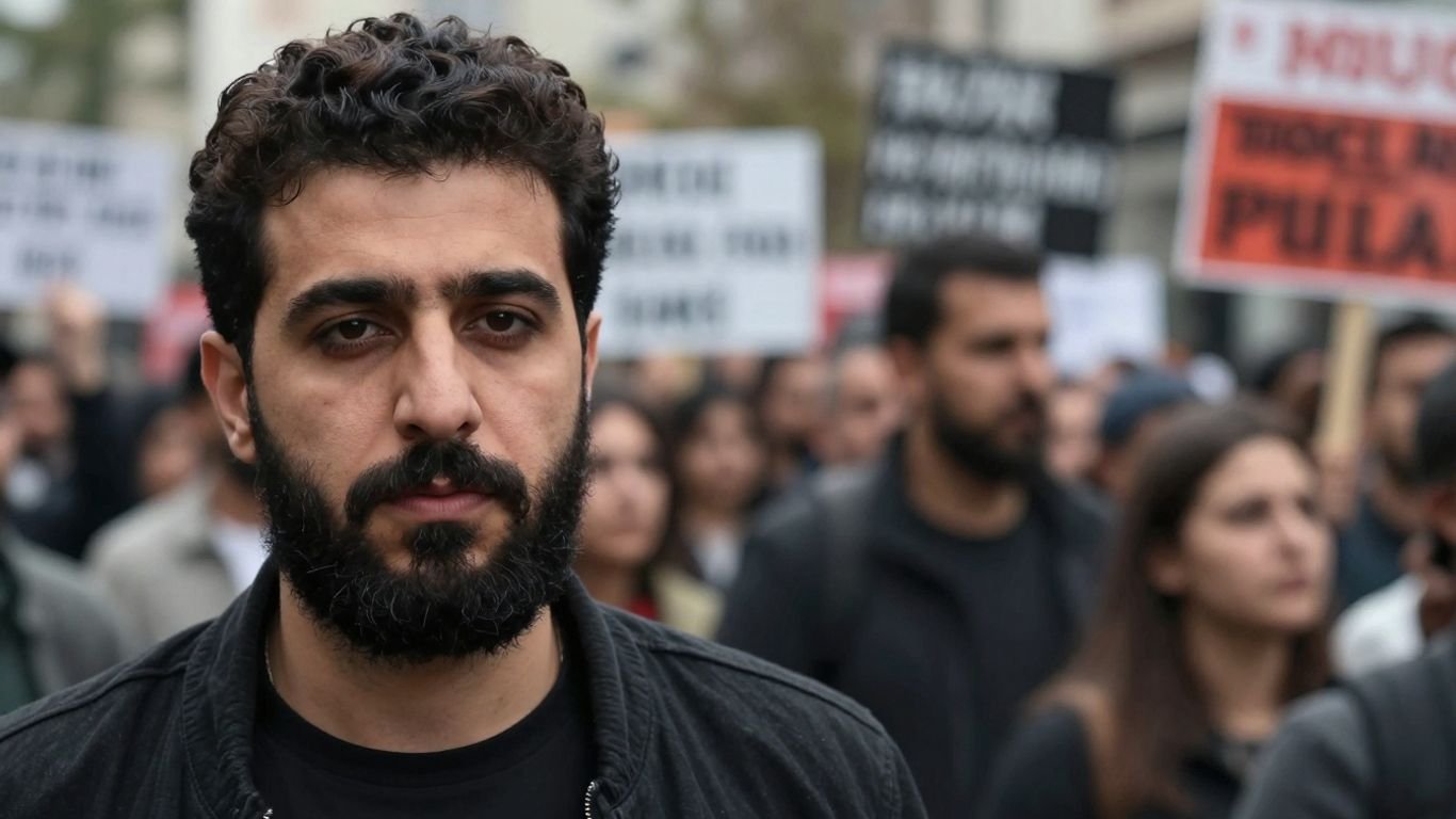 [Hasan Piker] in political controversy with protest imagery.