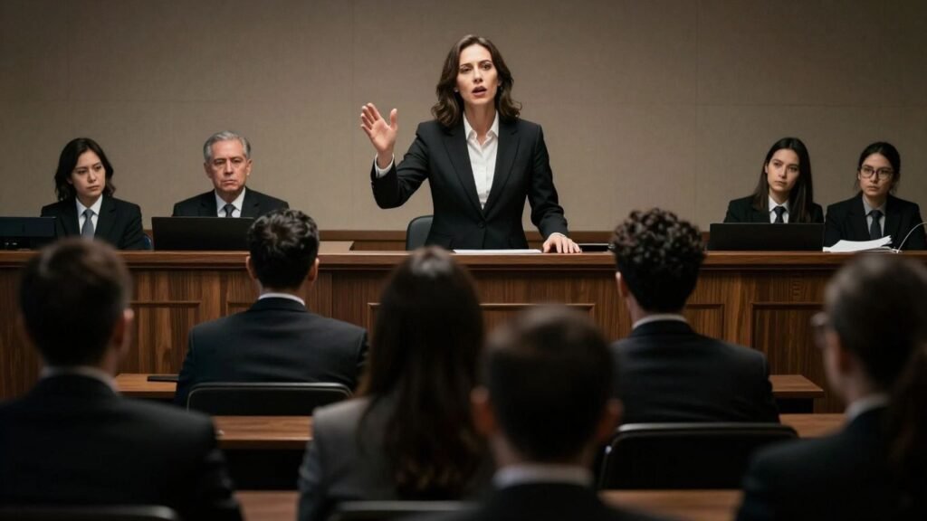Defense lawyer confronts jury during Lindsay Clancy trial.