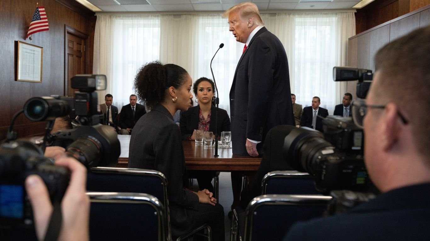 Trump addresses the new White House press secretary